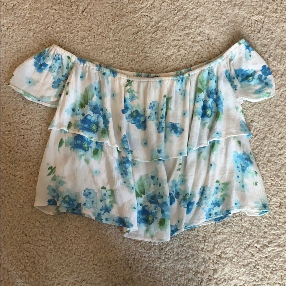Floral Off the Shoulder Crop Top